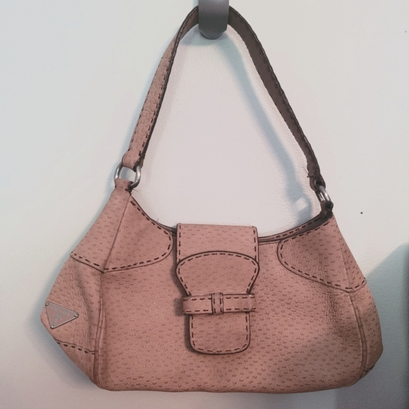 Moon bag. Authentic Prada Scamosciato shoulder bag - Picture 1 of 2